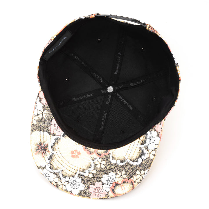 Kimono Fabric Cap - Gold Background Cherry Blossom