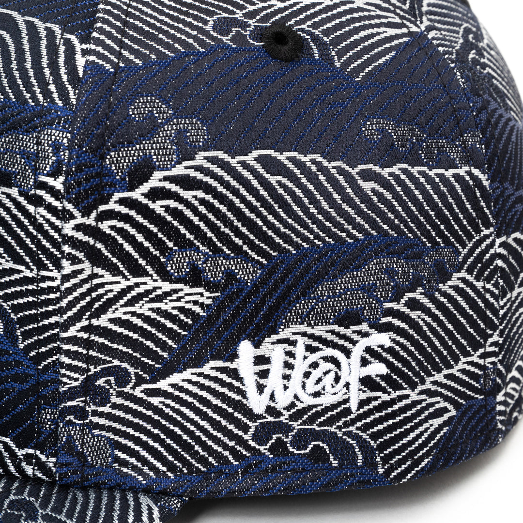 Kimono Fabric Cap - Navy Wave Pattern