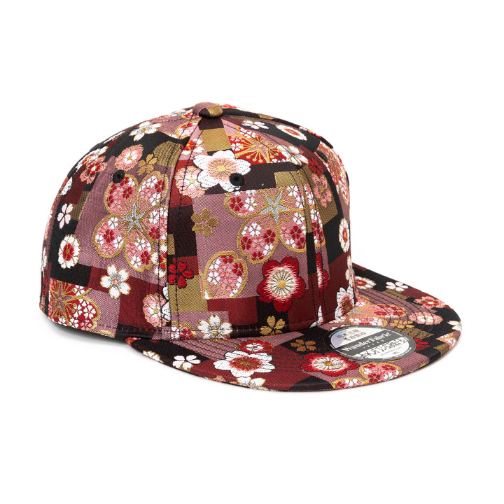 Kimono Fabric Cap - Pink Cherry Blossoms