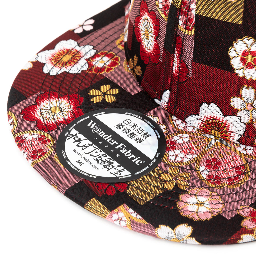 Kimono Fabric Cap - Pink Cherry Blossoms