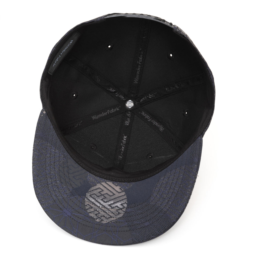 Kimono Fabric Cap - Black Asa-no-ha Pattern Fabric