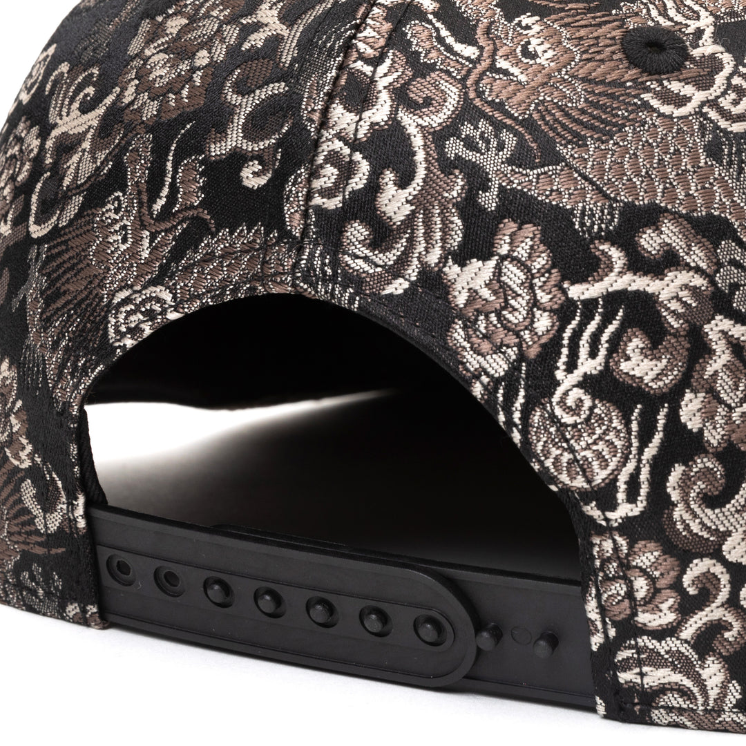 Kimono Fabric Cap - Black Dragon