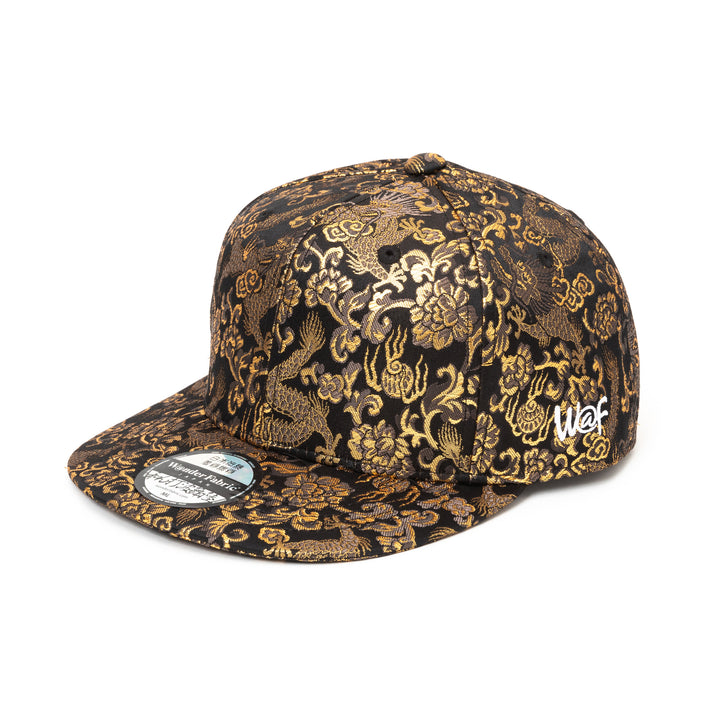 Kimono Fabric Cap - Black Gold Dragon