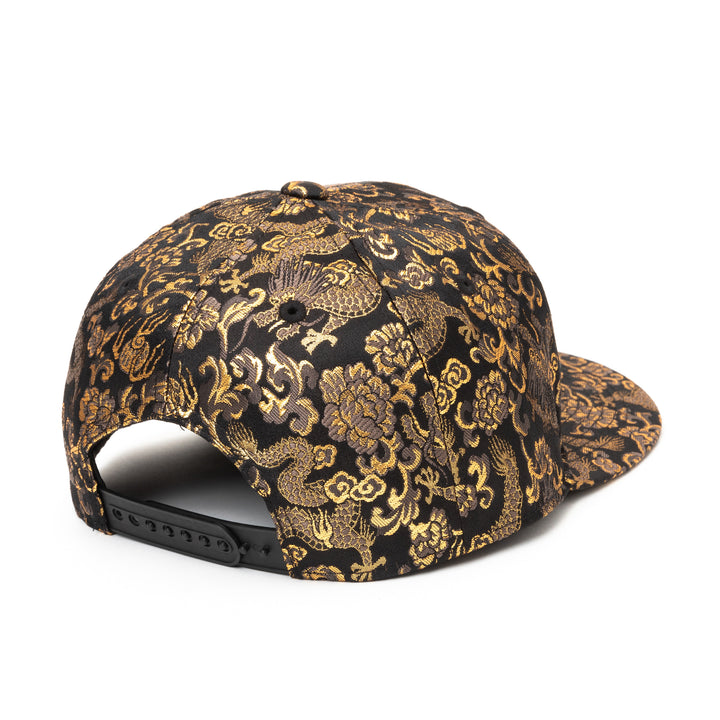 Kimono Fabric Cap - Black Gold Dragon