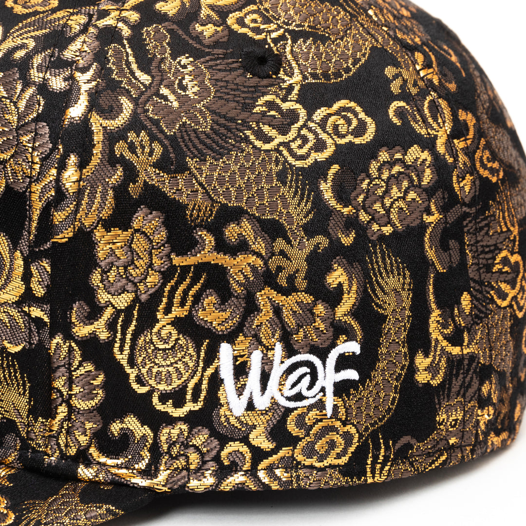 Kimono Fabric Cap - Black Gold Dragon