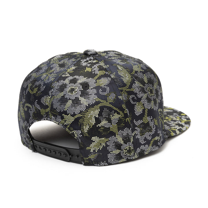 Kimono Fabric Cap - Black Background Karakusa Floral