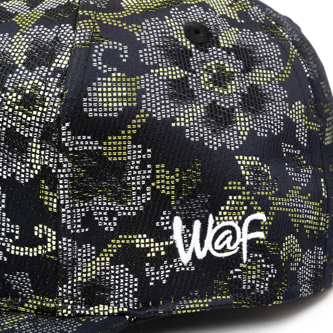 Kimono Fabric Cap - Black Background Karakusa Floral