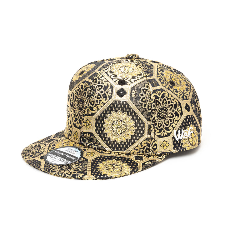 Kimono Fabric Cap - Gold Background Kikkō Pattern