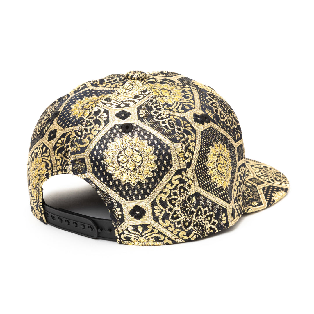 Kimono Fabric Cap - Gold Background Kikkō Pattern