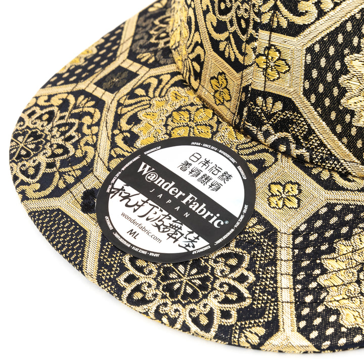 Kimono Fabric Cap - Gold Background Kikkō Pattern