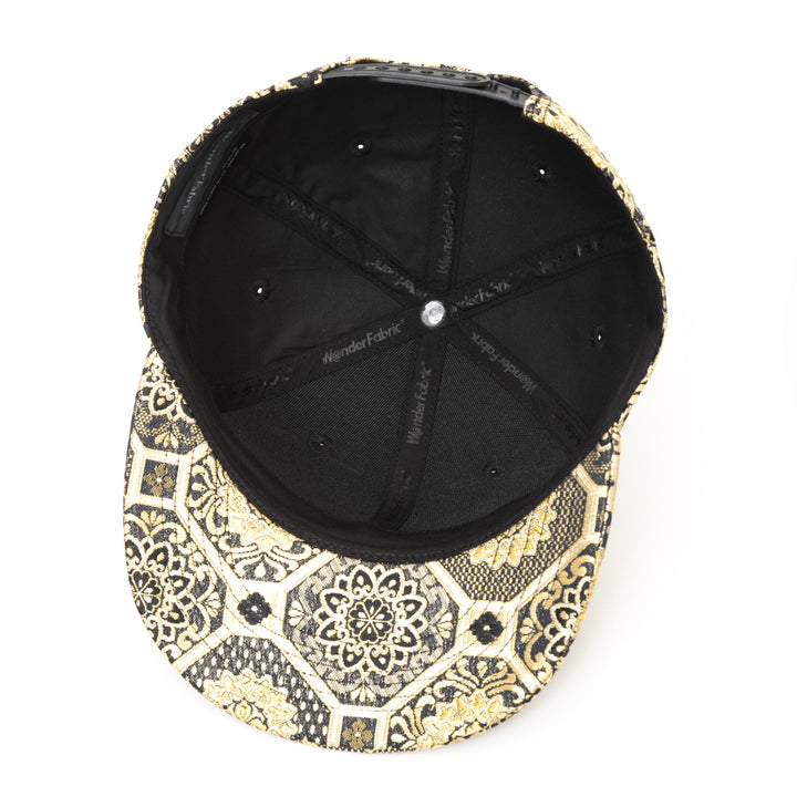 Kimono Fabric Cap - Gold Background Kikkō Pattern