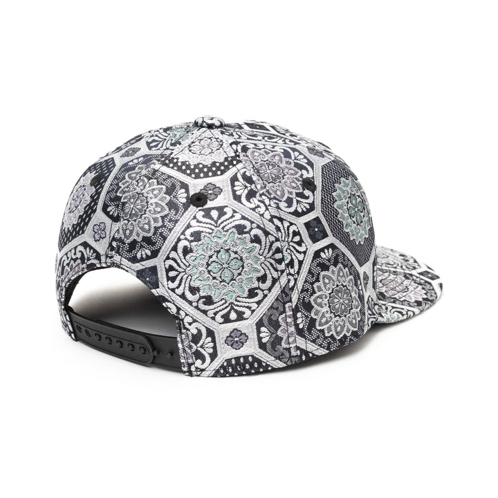 Kimono Fabric Cap - Silver Background Kikkō Pattern