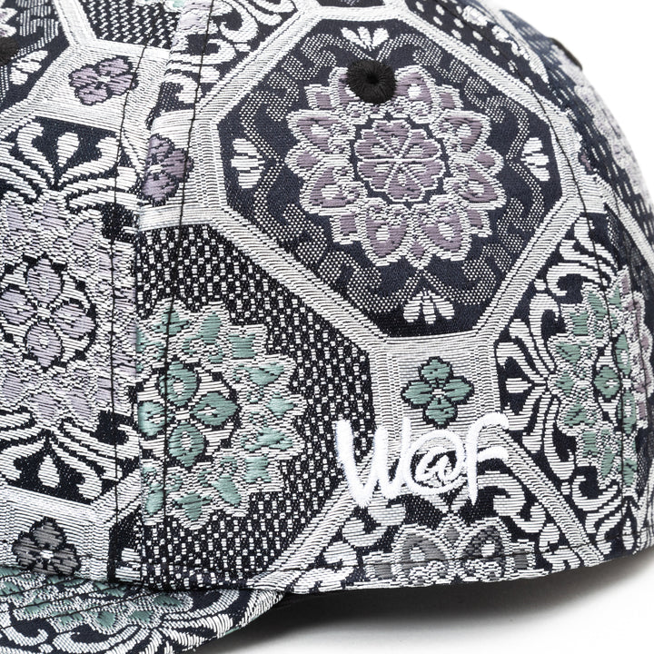 Kimono Fabric Cap - Silver Background Kikkō Pattern