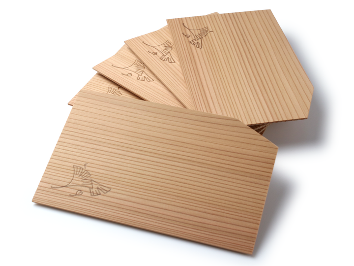 Woodcraft cedar small plate set of 5 Ginkgo