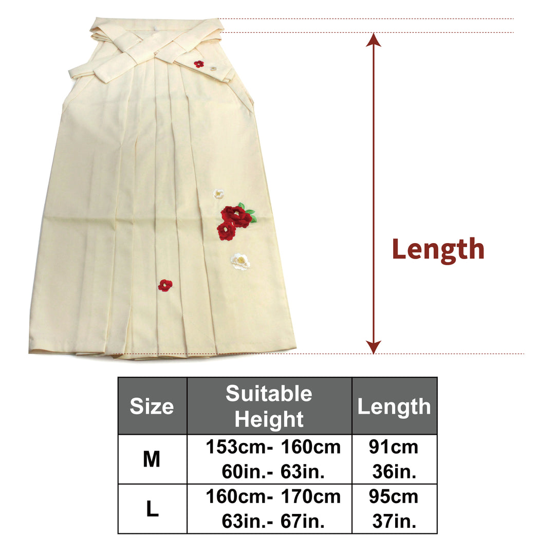 Women's Hakama Skirt Camellia Embroidery, Hakama Only