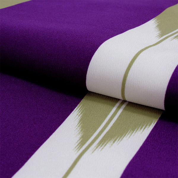 Women's Washable Nishakusode Kimono - Purple Arrow Feathers Stripe