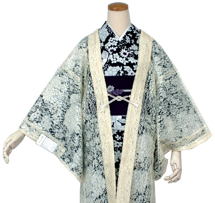 Women's Washable Japanese Kimono Jacket/Cardigan, Haori Coat-Lace