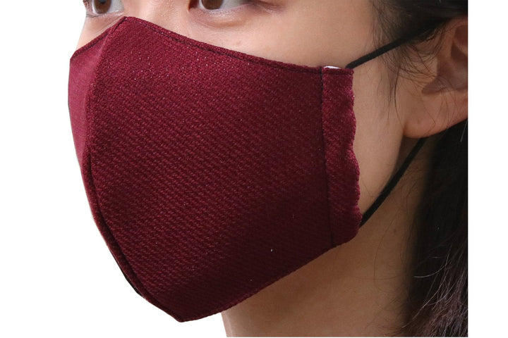 Reusable Easy Breathe Cotton Glitter Color Cloth Face Mask - Deep Wine Medium