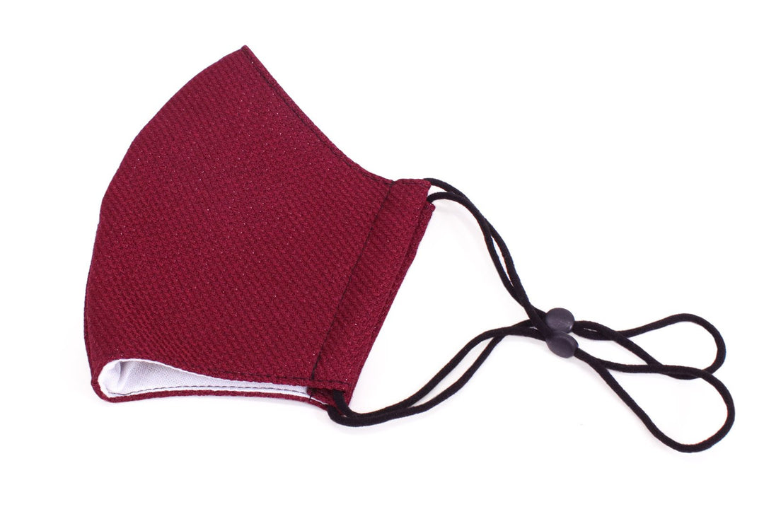 Reusable Easy Breathe Cotton Glitter Color Cloth Face Mask - Deep Wine Medium