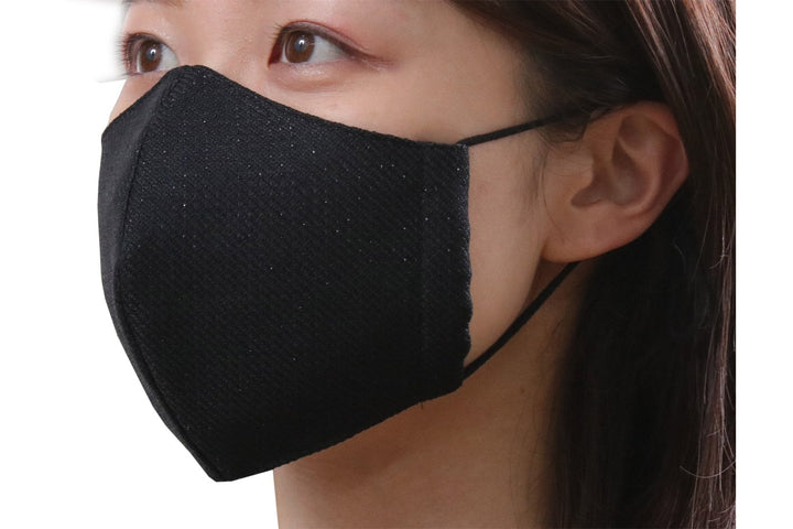 Reusable Easy Breathe Cotton Glitter Color Cloth Face Mask - Black