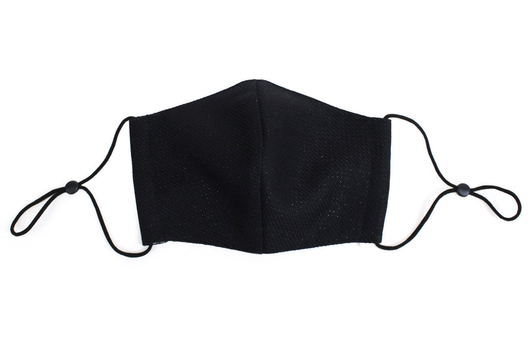 Reusable Easy Breathe Cotton Glitter Color Cloth Face Mask - Black