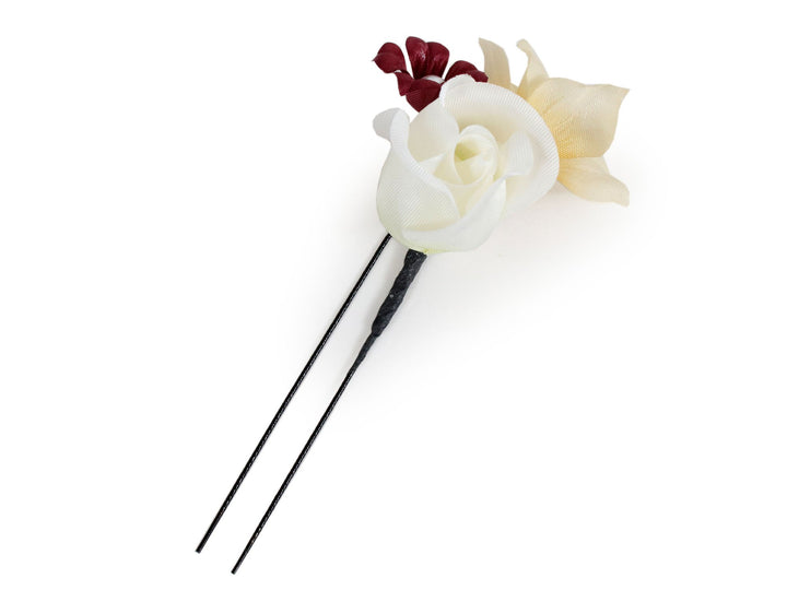 Japanese Kimono Hair Accessory Clip - U-pin 2 pcs Set Rose