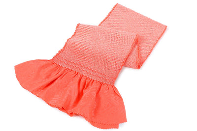 Silk Obiage ,Covering Sash,Kimono accessory -Shiborizome Pink Orange