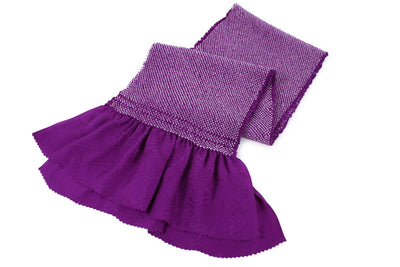 Silk Obiage ,Covering Sash,Kimono accessory -Shiborizome Purple