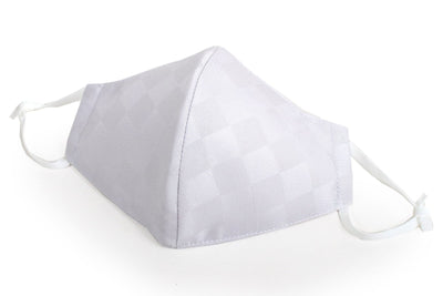 Reusable Washale Silk Cloth Face Mask -White Gray,3D shape,IROHIKARI