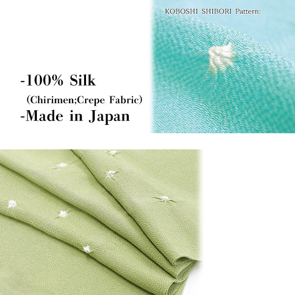 Chirimen Crepe Silk Obiage;Obi Bastle -Koboshi Shibori Pattern / 4 colors-