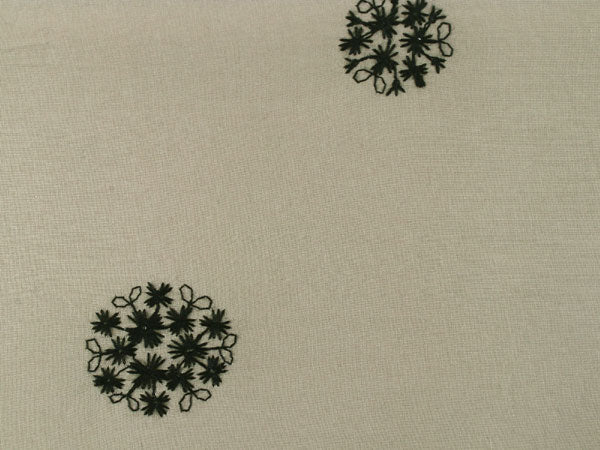 Women's Hanhaba-Obi, Reversible, Reddish gray, round flower embroidery