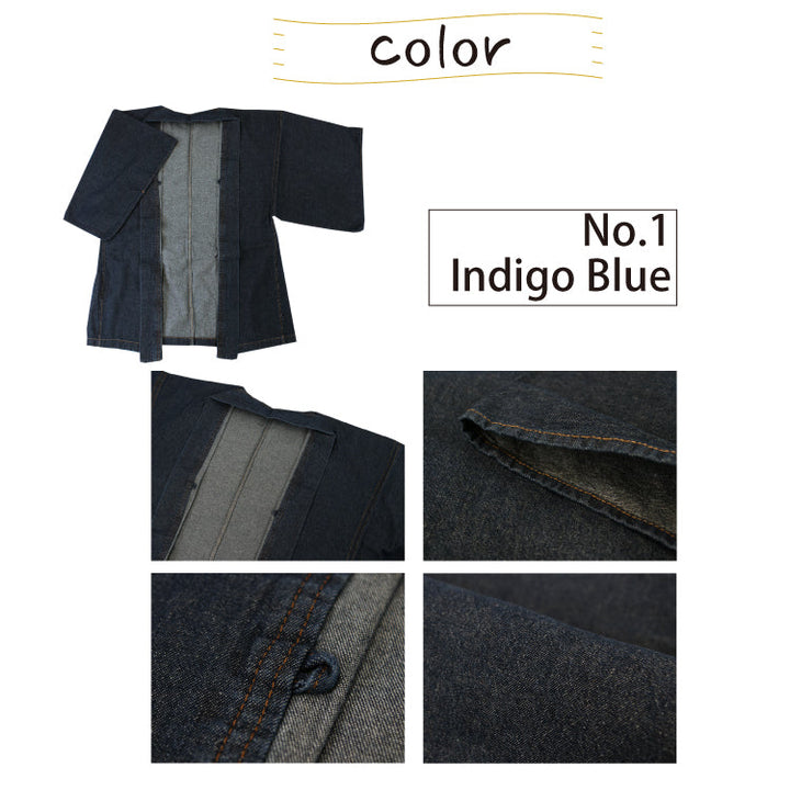 Men's Denim haori coat, tailored