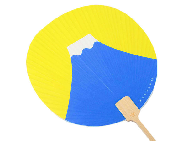 Auspicious Uchiwa, Round Paper Fan,Women, Mt,Fuji, Blue, Paper