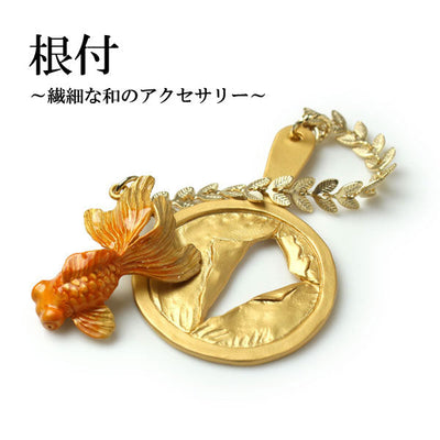 Orange Pop-Eyed Goldfish NETSUKE;Japanese Traditional Accessary