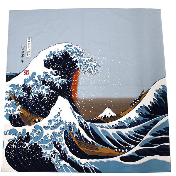 Furoshiki, Japanese Hokusai nami The Great Wave pattern