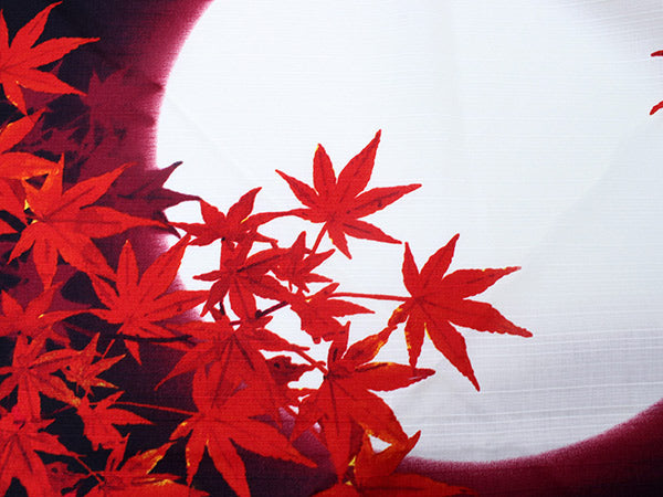 Furoshiki, Black Japanese Autumn Moon and Red Leaves