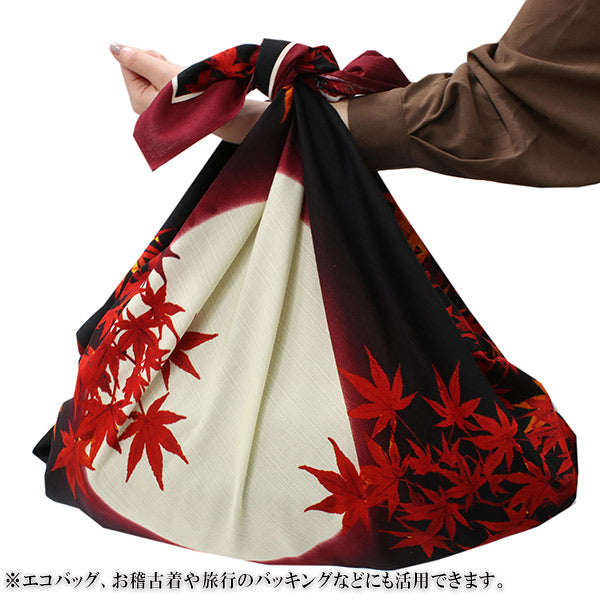 Furoshiki, Black Japanese Autumn Moon and Red Leaves