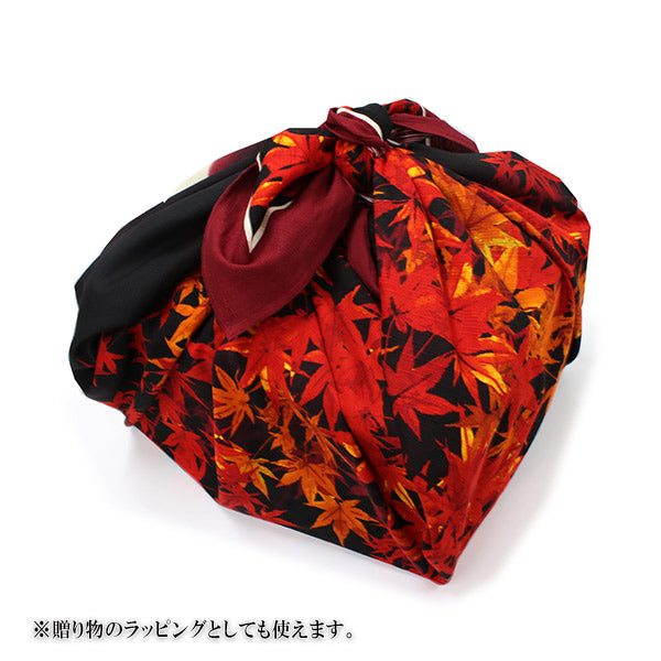 Furoshiki, Black Japanese Autumn Moon and Red Leaves