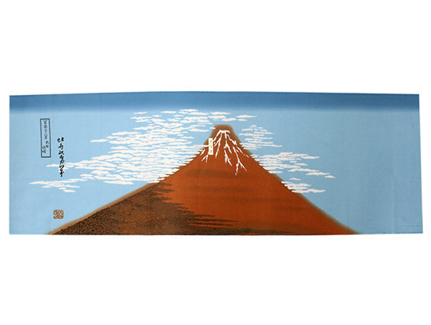 Ukiyoe Tenugui Hand Towel Red Mt. Fuji Pattern