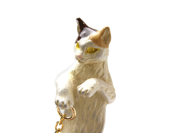 SUU Calico Cat NETSUKE; Japanese Traditional Accessary