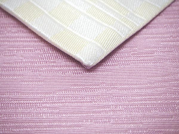 Men's belt ( white&cream / checkerboard ) Tie it when you wear a yukata or kimono