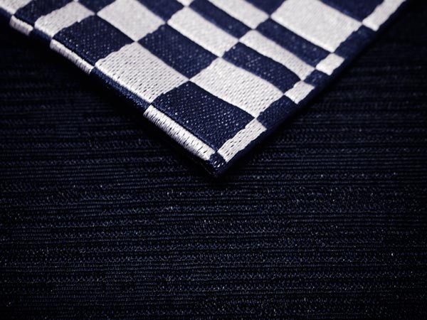 Men's belt ( navy&gray / checkerboard ) Tie it when you wear a yukata or kimono