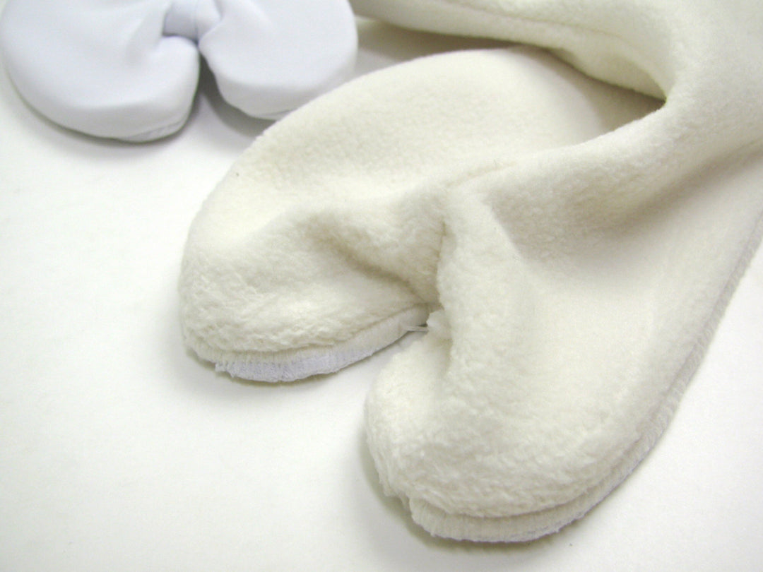 Japanese Kimono Tabi Socks Unisex Split-Toe 5 Kohaze Clips White