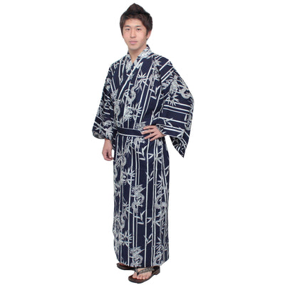Men's Yukata Robe Japanese Summer Kimono -  Bamboo & Dragon