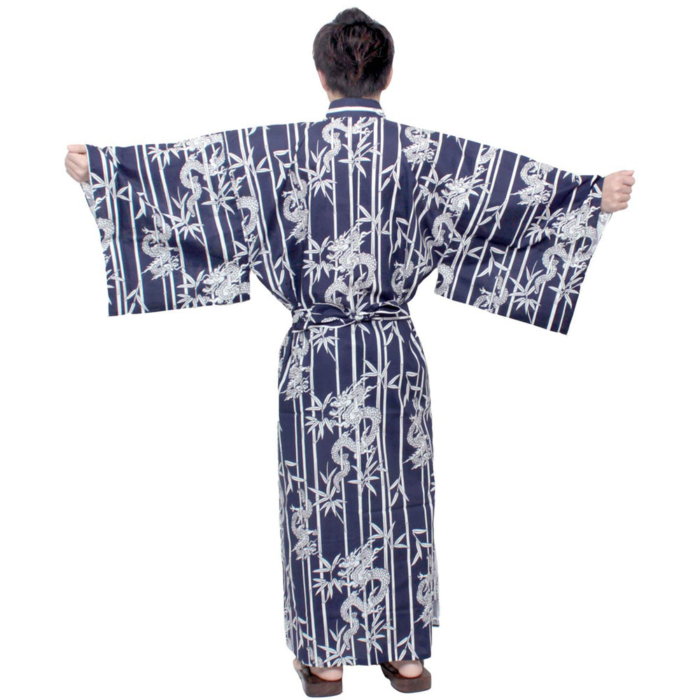 Men's Yukata Robe Japanese Summer Kimono -  Bamboo & Dragon