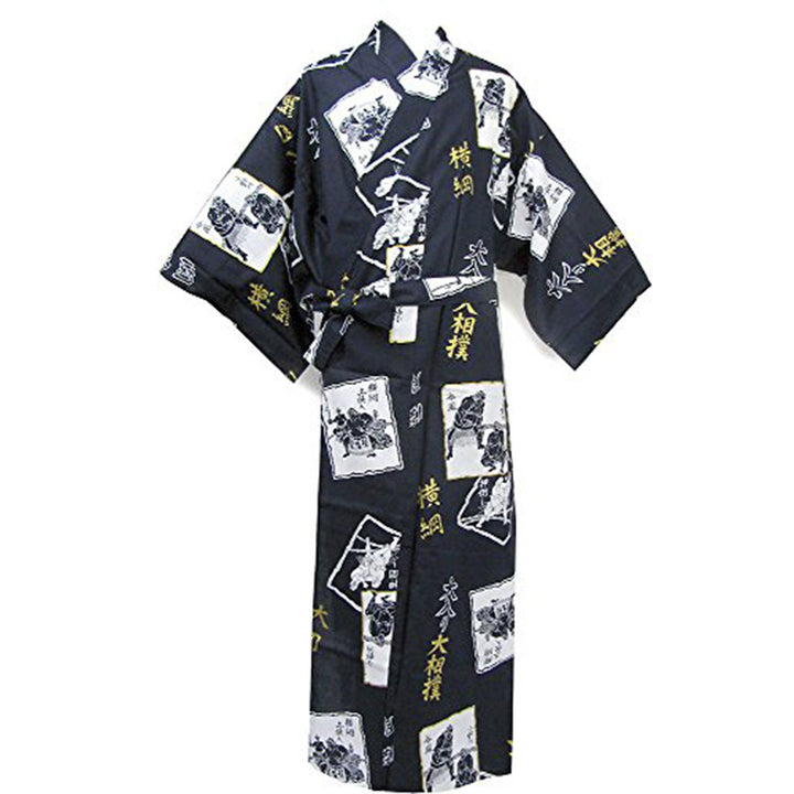 Men's Yukata Robe Japanese Summer Kimono -  SUMO Wrestler Navy