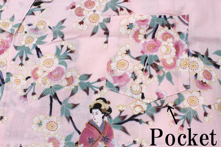 Girl's Jinbei : Japanese Traditional Clothes - Lovely "Maiko" Pink