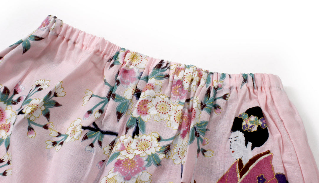 Girl's Jinbei : Japanese Traditional Clothes - Lovely "Maiko" Pink