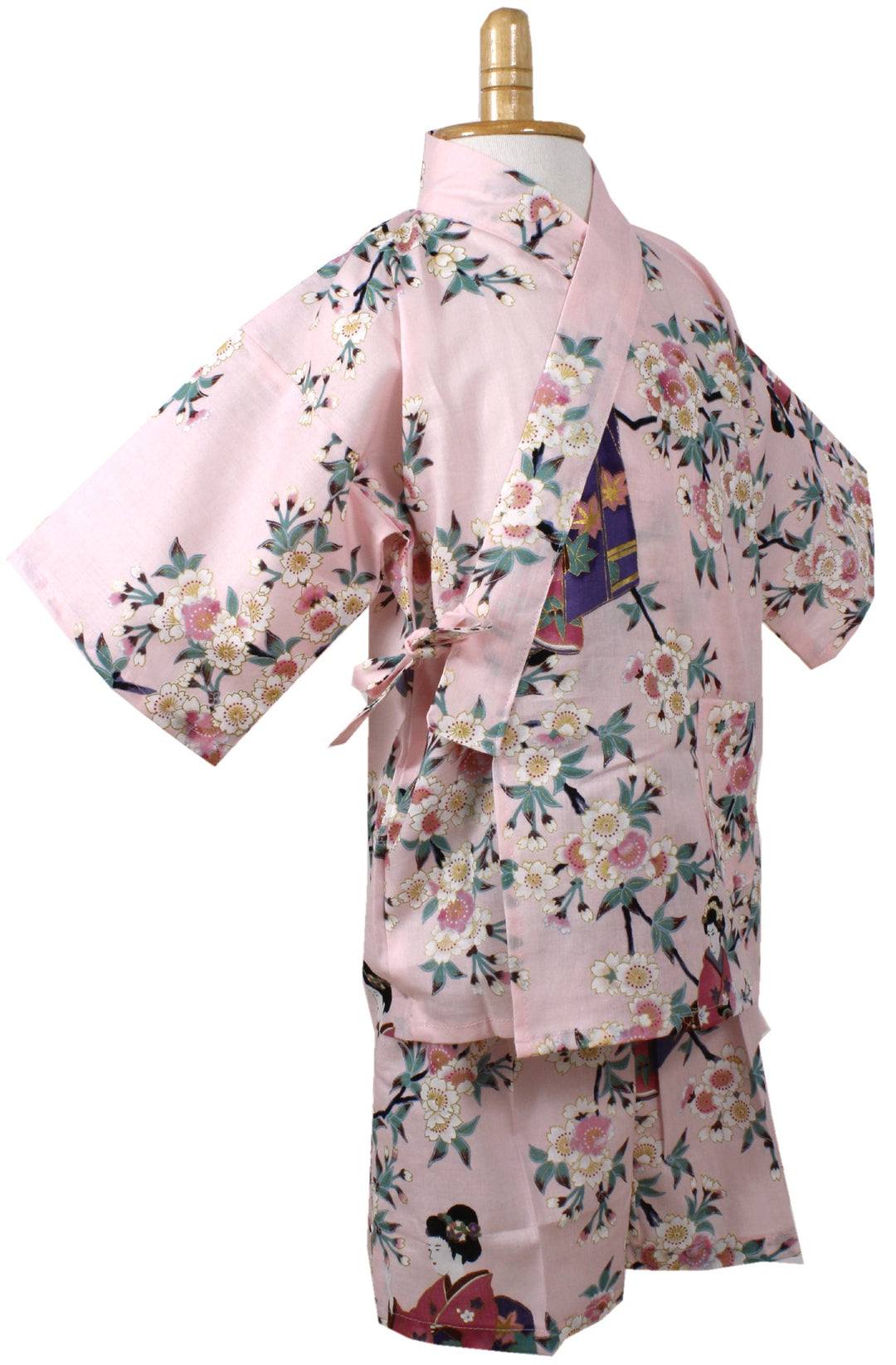 Girl's Jinbei : Japanese Traditional Clothes - Lovely "Maiko" Pink