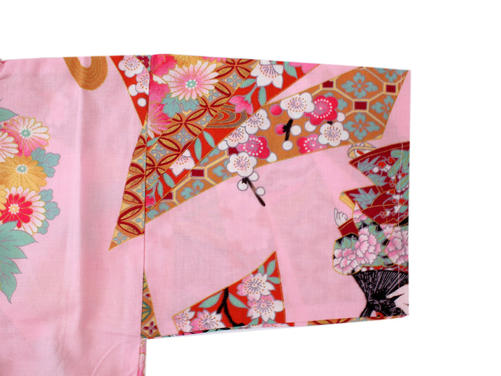 Girl's Kids Jinbei Yukata Robe Kimono for Summer- Little Dolls Pink